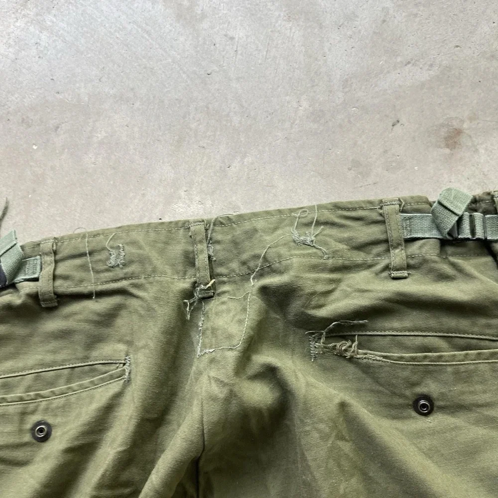 vintage 1970s military pants OG107 green 31x29 M65 US ARMY Cotton vietnam SATEEN